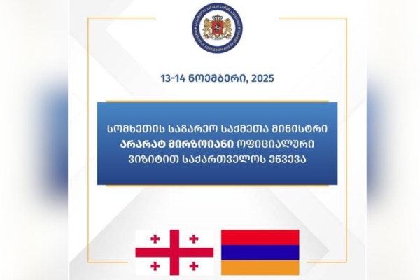 საქართველოს ოფიციალური ვიზიტით სომხეთის საგარეო საქმეთა მინისტრი ეწვევა